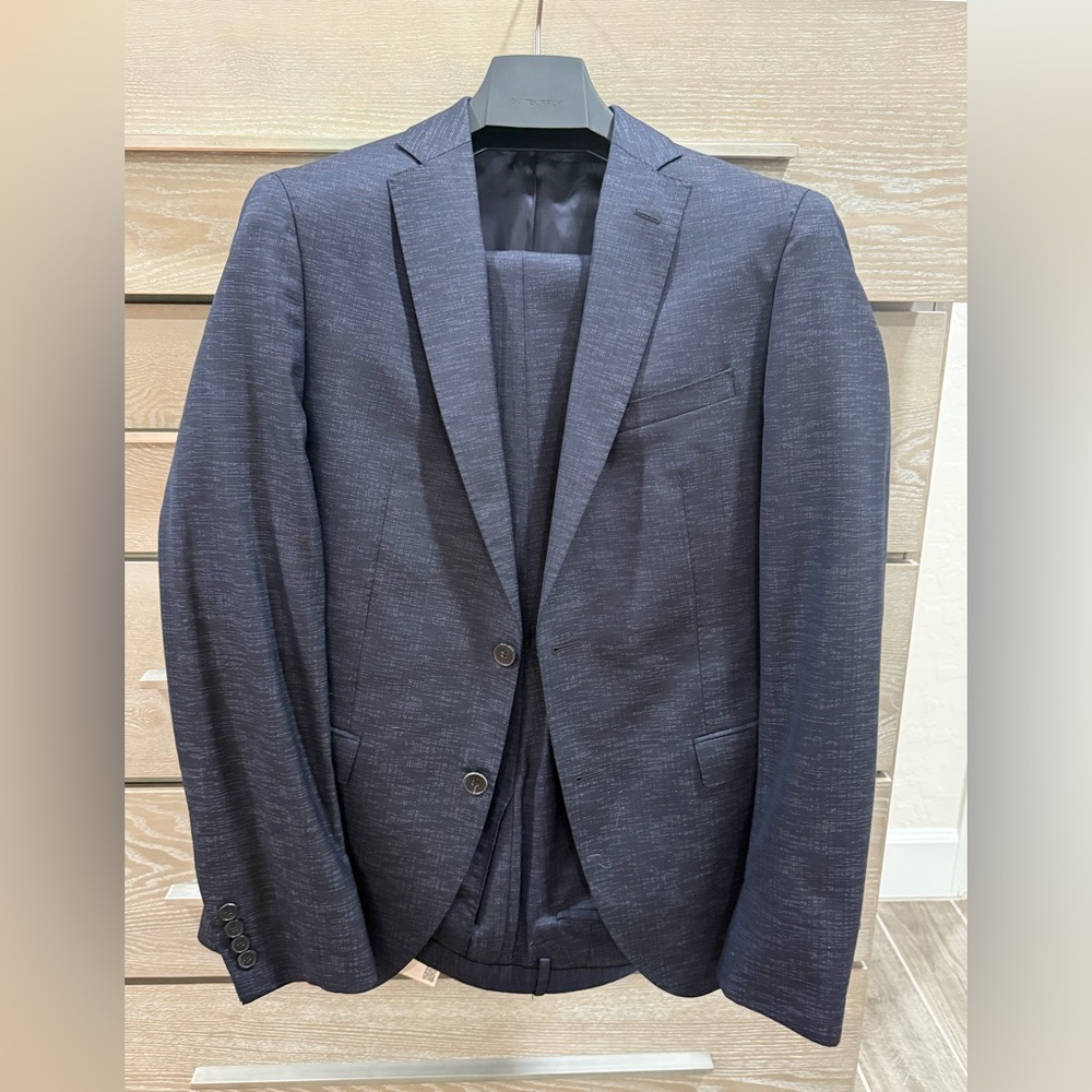 Boss Charcoal Textured Suit